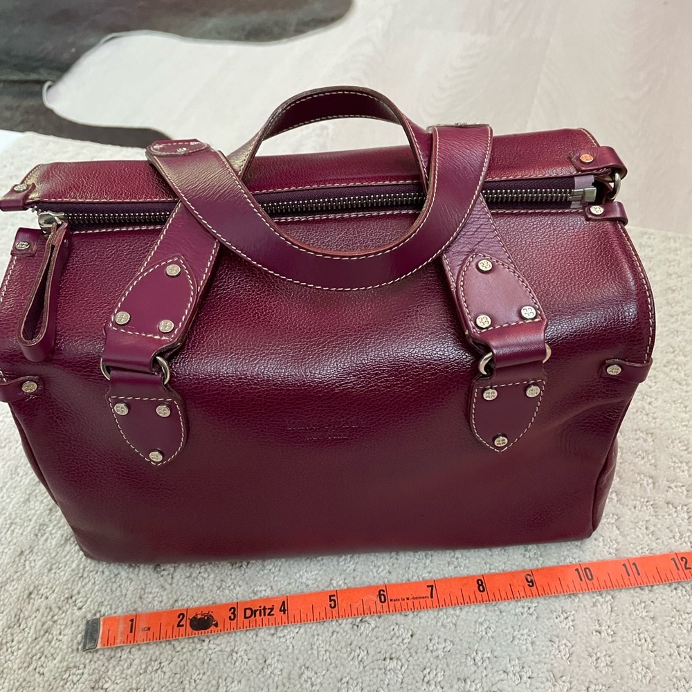 Kate Spade New York Pebble Leather Satchel in Burgundy/red. Vintage vibe - Picture 2 of 15